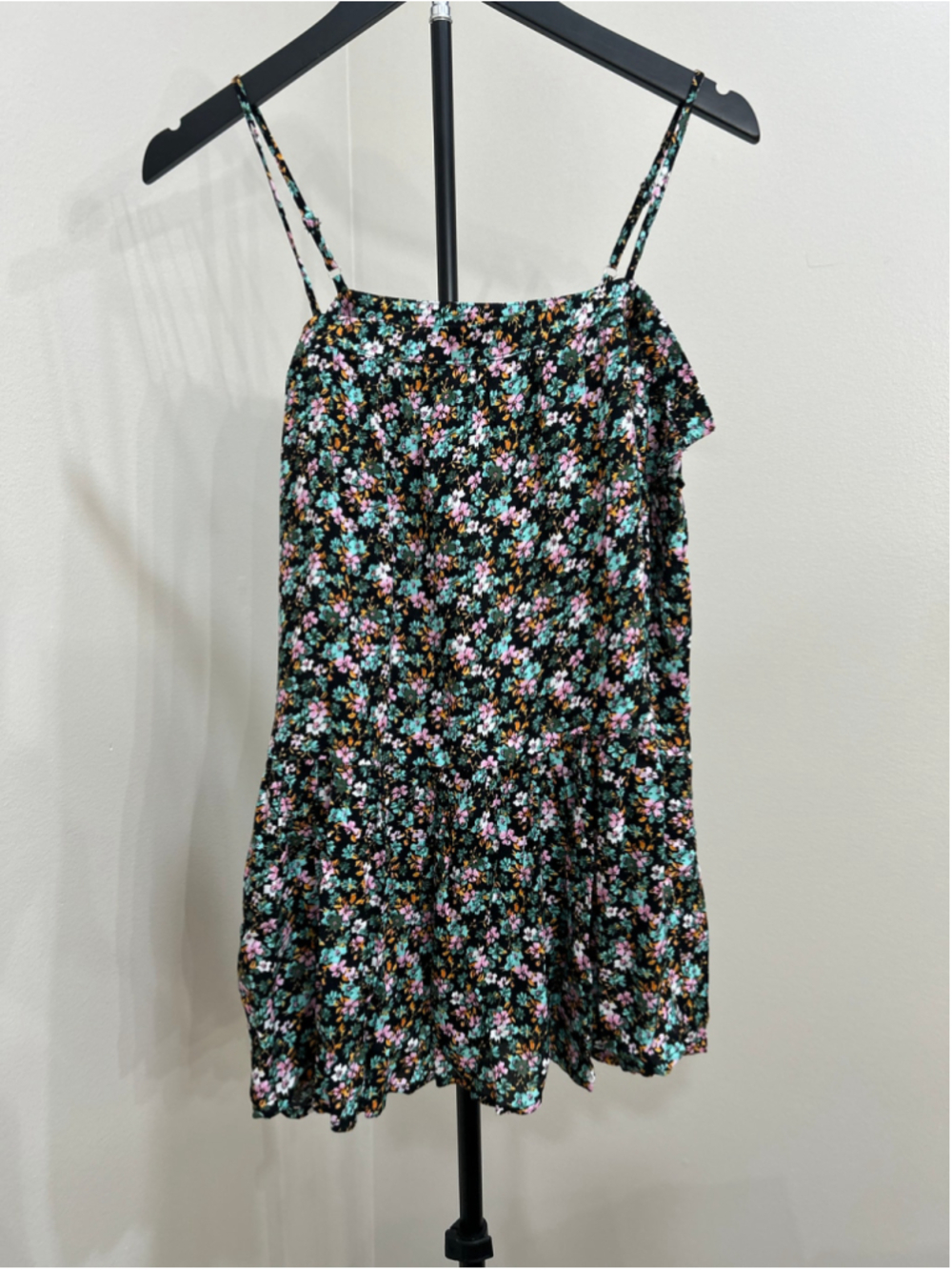 Easel Floral Mini Dress Size S Black Pink